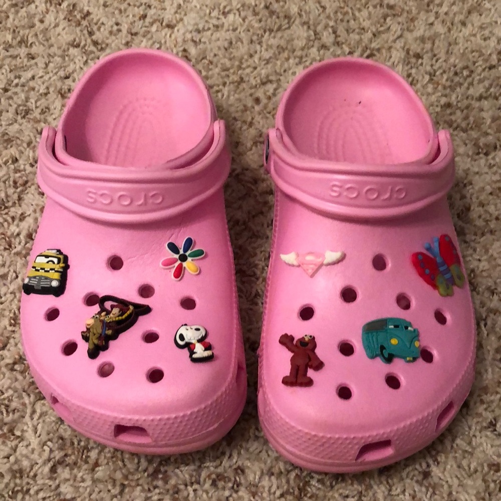Pink Crocs with Jibbitz